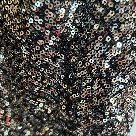 Black and silver sequins homecoming party semi formal dress size medium - Picture 4 of 7